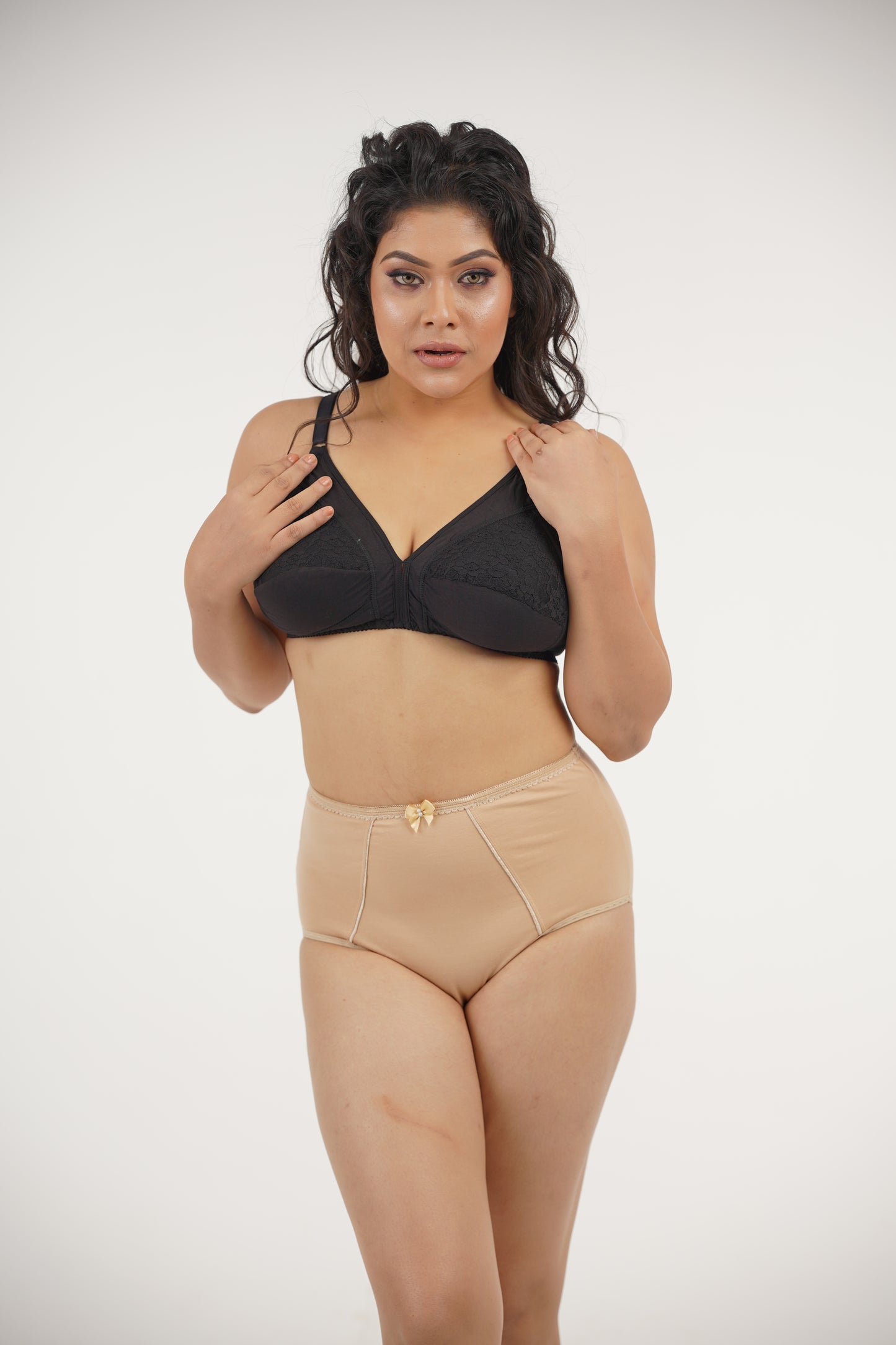 COTTON HALF LACE BRA