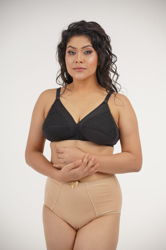 COTTON HALF LACE BRA